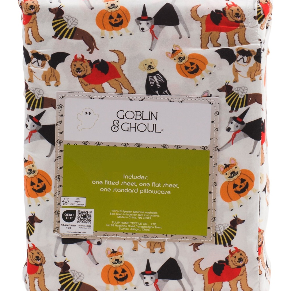 Goblin & Ghoul HALLOWEEN Dogs Sheet Set FULL